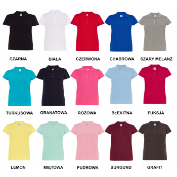 Koszulka Polo z Własnym nadrukiem Logo mały przód w jednym kolorze nadruku