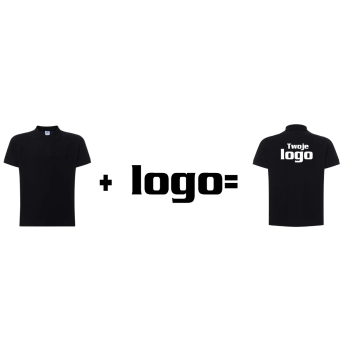 Koszulka Polo z Własnym nadrukiem Logo dużym logo na plecach w jednym kolorze nadruku