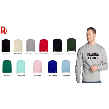 Bluza z Własnym Nadrukiem Logo, Grafika, Tekst Małe logo+ Duży tył
