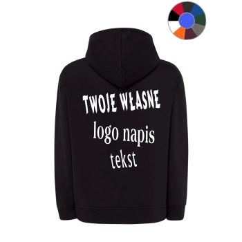 Bluza z własnym nadrukiem Logo Napis Nadruk na tyle w jednym kolorze nadruku