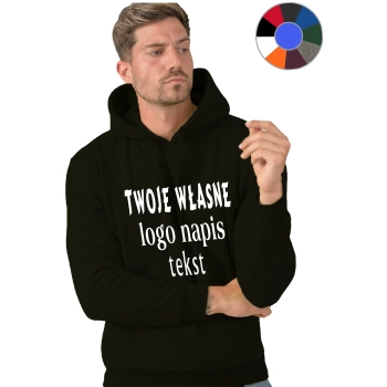 Bluza z własnym nadrukiem Logo Napis Nadruk na przodzie w jednym kolorze nadruku
