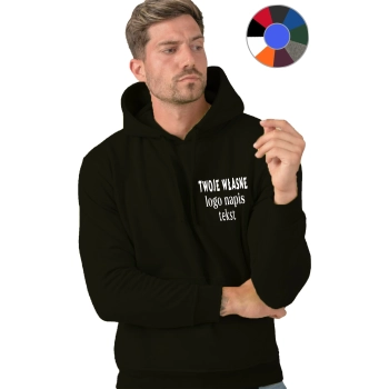 Bluza z własnym nadrukiem Logo Napis Małe logo na przodzie w jednym kolorze nadruku