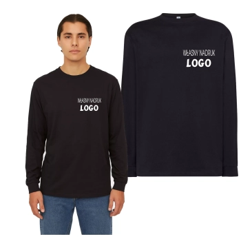 Koszulka z Własnym Nadrukiem   - Małe Logo - Długi Rękaw