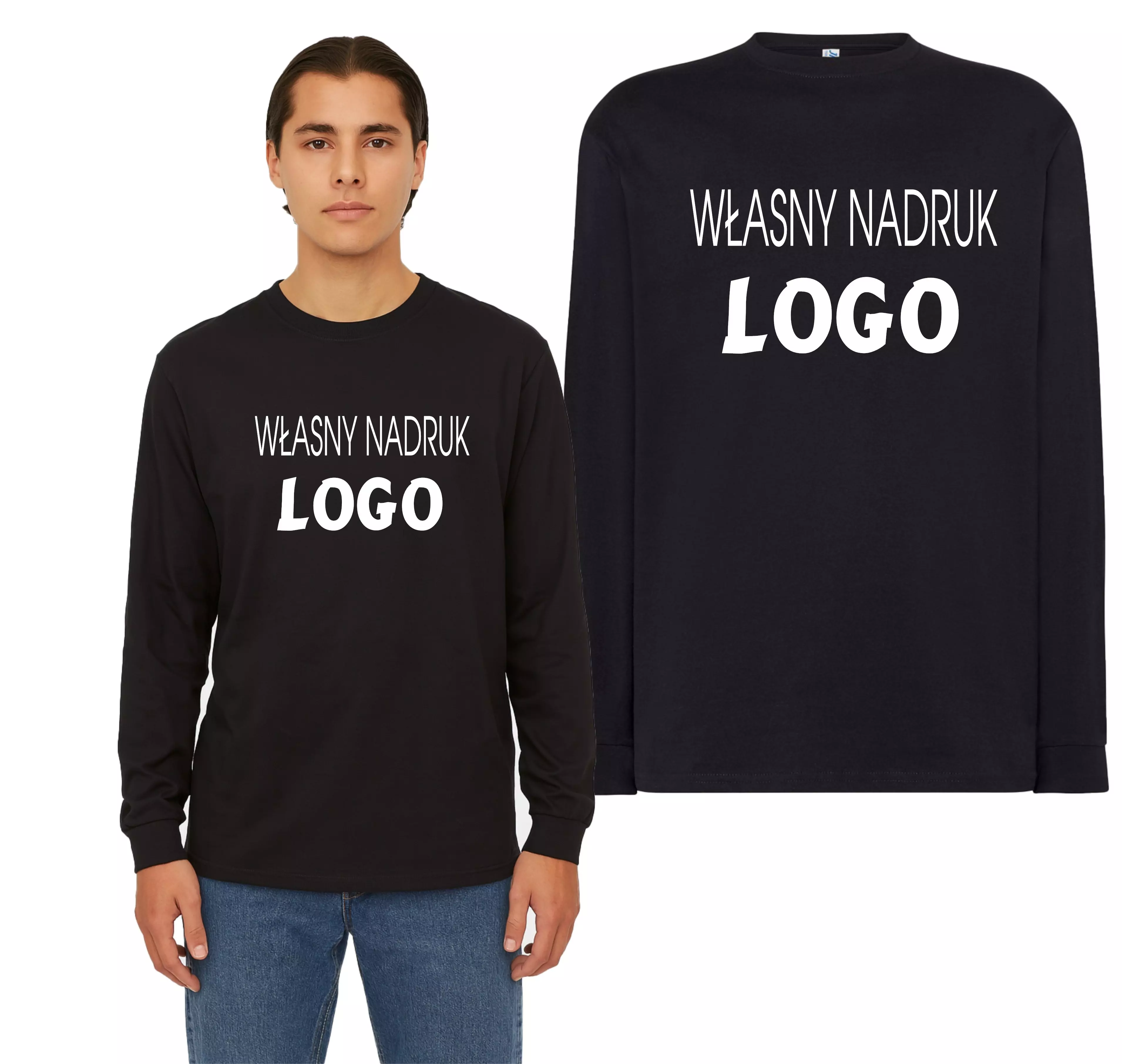 koszulka z własnym nadrukiem z długim rękawem