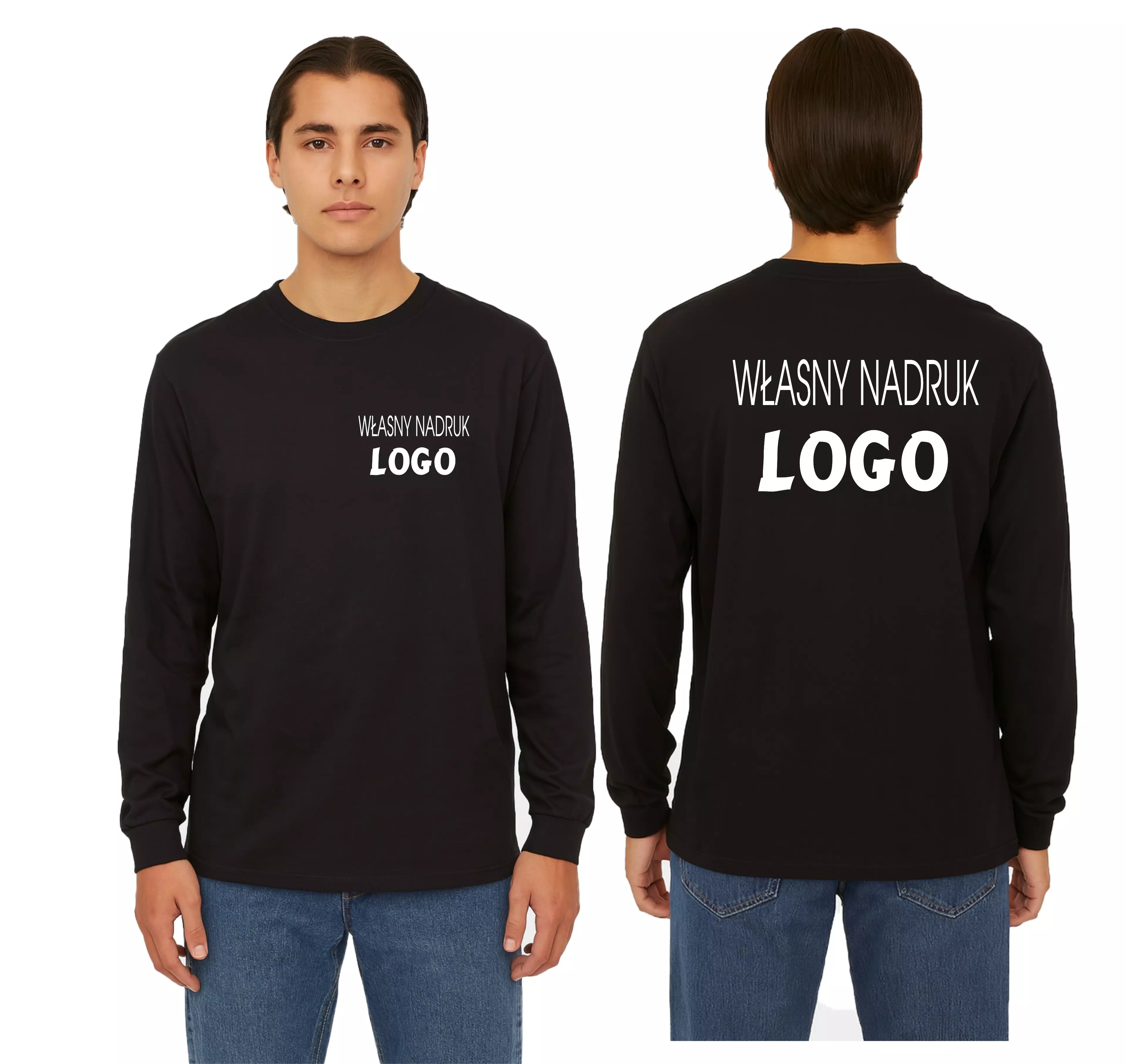 koszulka z własnym nadrukiem z długim rękawem